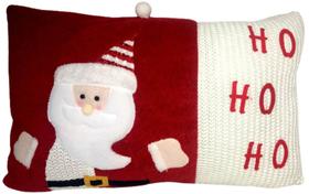 Almofada Decorativa Especial Vermelho E Branco - Estampa Boneco Papai Noel - 45 Centímetros - Enfeite De Natal Para Casa Sofá - Decoração Natalina