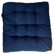 Almofada Decorativa Futon Assento Cadeira 60x60cm Sofá Poltrona Cheia Grande Azul Marinho