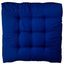 Almofada Decorativa Futon Assento Cadeira 60x60cm Sofá Poltrona Cheia Grande Azul Royal