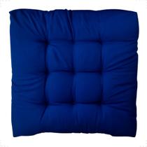 Almofada Decorativa Futon Assento Cadeira 60x60cm Sofá Poltrona Cheia Grande Azul Royal Almofada Decorativa Futon Assento Cadeira 60x60cm Sofá Poltrona Cheia Grande Azul Royal