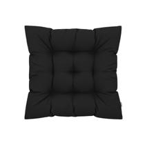 Almofada Decorativa Futon Assento Cadeira 60x60cm Sofá Poltrona Cheia Grande Preto