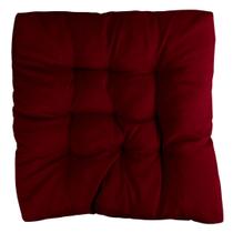 Almofada Decorativa Futon Assento Cadeira 60x60cm Sofá Poltrona Cheia Grande Vinho