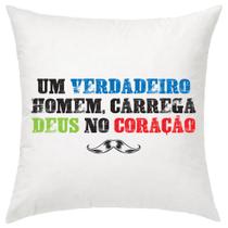 Almofada Decorativa Gospel Um Verdadeiro Homem 30 X 30 Cm