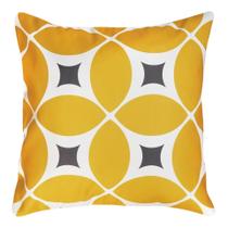 Almofada Decorativa Já Cheia Geométrica Amarela Sarja 45x45cm