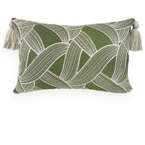 Almofada Decorativa Linho Bordado com Pesponto Geo 35x58cm - Catran