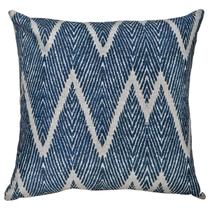 Almofada Decorativa Linho Folha Brasão Geometria Azul 45x45