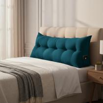 Almofada Decorativa Mel King 195cm Suede Cor:Azul-marinhoDesenho do tecido:Liso