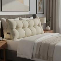 Almofada Decorativa Mel King 195cm Suede Cor:BegeDesenho do tecido:Liso