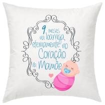 Almofada Decorativa Menina 9 Meses Na Barriga 30 X 30 Cm