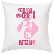 Almofada Decorativa Menina Batizada Cristã 30 X 30 Cm
