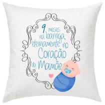 Almofada Decorativa Menino 9 Meses Na Barriga 30 X 30 Cm