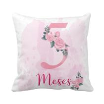 Almofada Decorativa Mesversário Feminina Mês 5 Floral