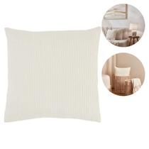 Almofada Decorativa Multiuso Design Minimalista Texturizado Bege Off White 43x43cm