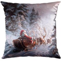 Almofada Decorativa Natalina Natal Papai Noel Trenó 43cmx43cm Almofada Decorativa Natalina Natal Papai Noel Trenó 43cmx43cm