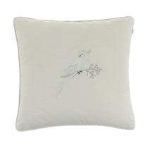 Almofada Decorativa P/ Cama e Sofá Quadrada Bordada 45cm Algodão Karsten -