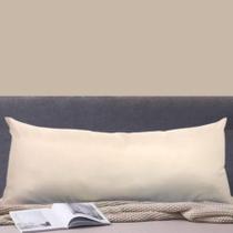 Almofada Decorativa Para Cama Cabeceira Casal Apoio Encosto de Dormir Enchimento Fibra Siliconada Bege 60X140