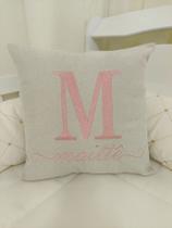 Almofada decorativa para quarto - personalizada com nome do seu bebê - rosê