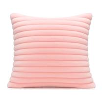 Almofada Decorativa Para Sofá, Cama de Pelúcia Luxo Soft Wave Rosa Bebê 45x45 Novadecora