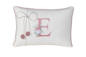 Almofada Decorativa Personalizada Bordada com Inicial do Nome Rose