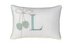 Almofada Decorativa Personalizada Bordada com Inicial do Nome Verde