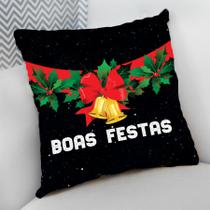 Almofada Decorativa Personalizado Natal Boas Festas Sinos