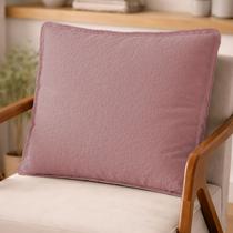 Almofada Decorativa Shine Cheia Fofinha Com Zíper 46x60 Tecido Bouclé Para Sofá Cama Poltrona Enchimento Fibra Mista