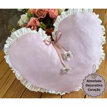 Almofada Decorativa Tema Coração Rose