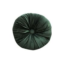 Almofada Decorativa Veludo Redonda Com Botão 45Cm Verde Musg - Amofadas