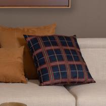 Almofada Decorativa Viscose Xadrez Marinho 52x52 Almofada Decorativa Viscose Xadrez Marinho 52x52