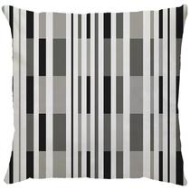 Almofada Decorativa Zig Zag Cinza Listras Geométrica C/ Refil 45x45 cm