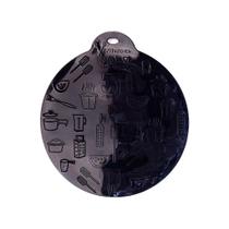 Almofada Descanso de Silicone Preta 21,5cm Para Fogão De Indução Magnética Anti Impacto Redonda