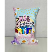 Almofada Dia das Mães Presente Com Bolso Para Chocolate Almofada Cheia com Ziper