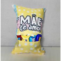 Almofada Dia das Mães Presente Com Bolso Para Chocolate Almofada Cheia com Ziper