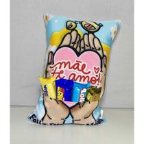 Almofada Dia das Mães Presente Com Bolso Para Chocolate Almofada Cheia com Ziper