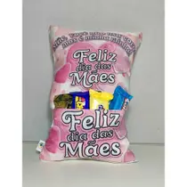 Almofada Dia das Mães Presente Com Bolso Para Chocolate Almofada Cheia com Ziper