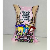 Almofada Dia das Mães Presente Com Bolso Para Chocolate Almofada Cheia com Ziper