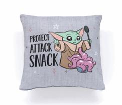 Almofada Disney Baby Yoda Fofo 43x43 Licenciada