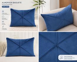 Almofada Drapeada 30x50 Suede Azul (baguete) Almofada Drapeada 30x50 Suede Azul (baguete)