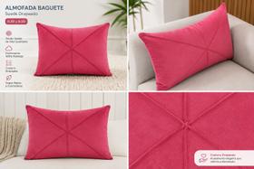 Almofada Drapeada 30x50 Suede Vermelho (baguete) Almofada Drapeada 30x50 Suede Vermelho (baguete)