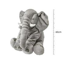 Almofada Elefante 60cm Travesseiro de Pelúcia Antialérgico Para Bebe Decoração Presente