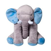 Almofada Elefante 60cm Travesseiro de Pelúcia Antialérgico Para Bebe Decoração Presente