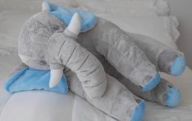 Almofada Elefante 80 cm Travesseiro bebê pelúcia bebe Antialérgico