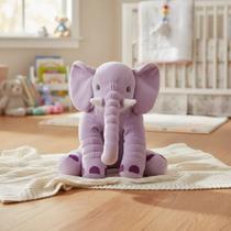 Almofada Elefante De Pelúcia Plush 45cm Para Bebê Cor Lilás Almofada Elefante De Pelúcia Plush 45cm Para Bebê Cor Lilás