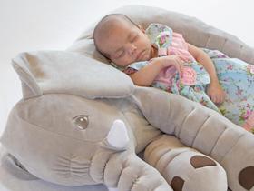 Almofada Elefante de Pelúcia Plush 60cm Anti-alérgico
