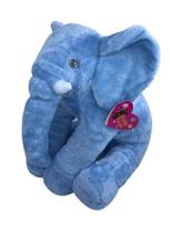 Almofada Elefante para Bebê 40cm Pelúcia Macia - Azul