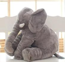 Almofada Elefante Pelúcia 45cm Travesseiro Bebê Macio - Barros Baby - Barros Baby Store