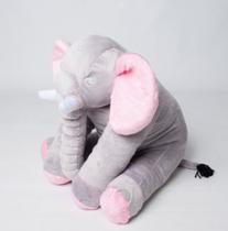 Almofada Elefante Pelúcia 45cm Travesseiro Bebê Macio - Barros Baby Store