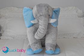 Almofada Elefante Pelúcia 60cm Travesseiro Bebê Antialérgico - LuckBabyEnxovais