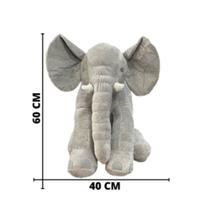 Almofada Elefante Pelúcia 60cm Travesseiro Bebê Antialérgico