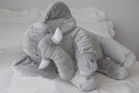 Almofada Elefante Pelúcia Gigante Cinza 80cm - Magna Baby